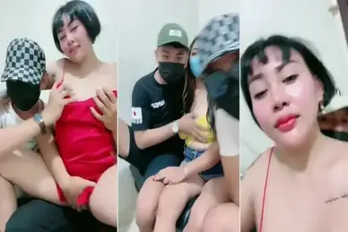 Tante Kina Live Digenjot Dua Brondong Ganas Puas